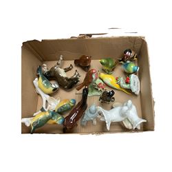 Beswick birds, together with Royal Adderley figures and Goebel