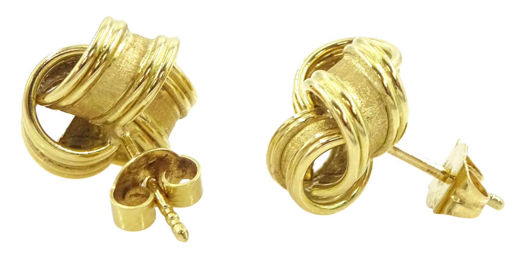 Pair of 18ct gold knot stud earrings