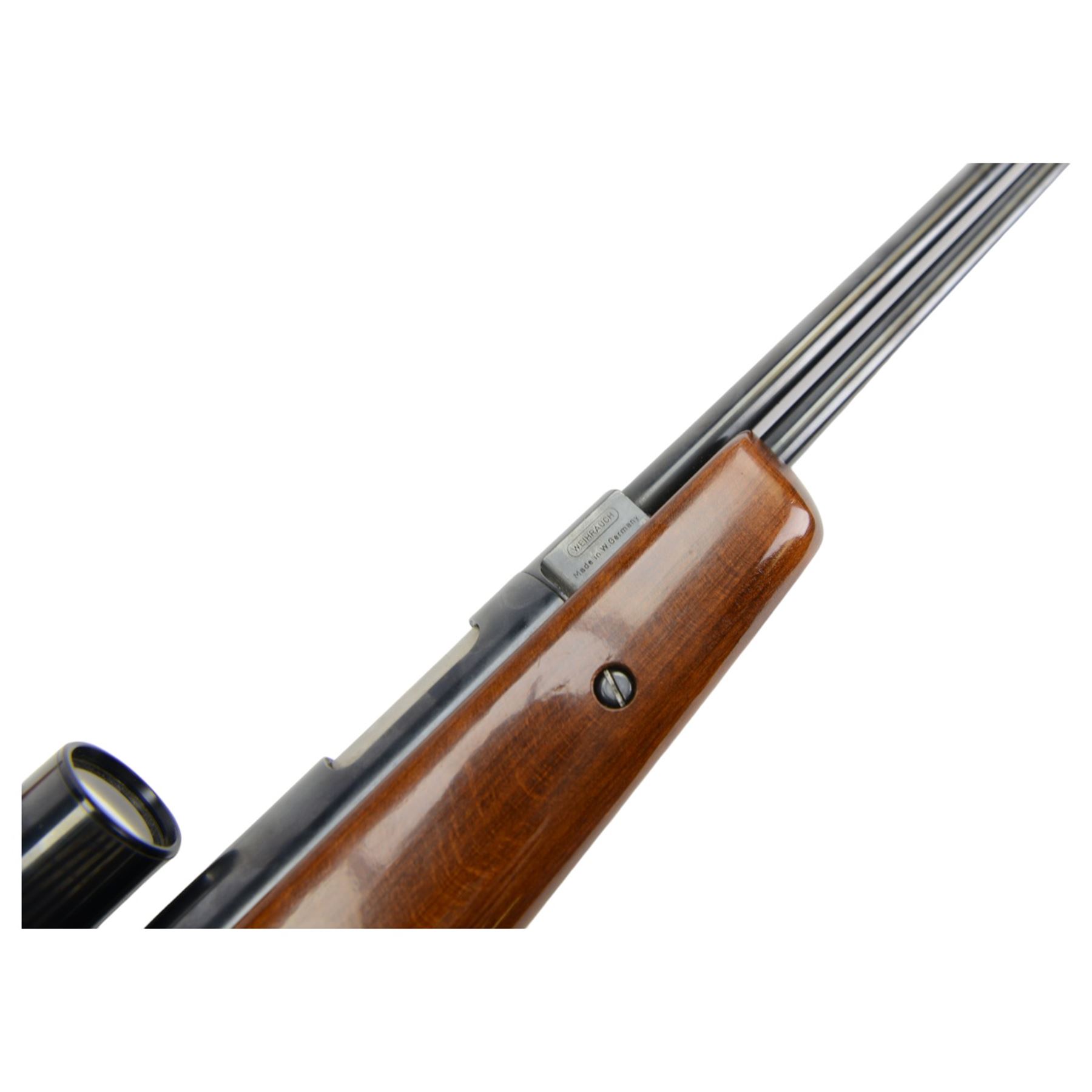 Weihrauch model HW77 air rifle, cal.177/4.5, with Weaver Challenger C4R scope, overall L112cm, serial no 1014905