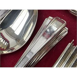 Silver plated Harrison Fisher & Co canteen of cutlery, stamped HF & Co, with similar cutlery