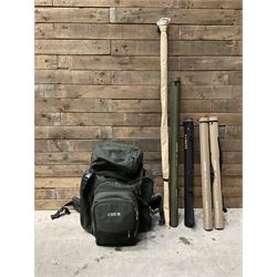 Five fishing rods with reels, Sonik sk3 10' #6/7, 2 x sk4 9' 6'', Greys GR70 Streamflex 9'...