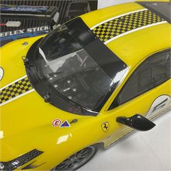 Tamiya Ferrari 458 Challenge radio controlled car with boxed Carson Relfex Stick Pro 3.1 Elektro Set 