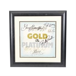 Lynyrd Skynyrd Gold and Platinum signed album sleeve, framed H50cm