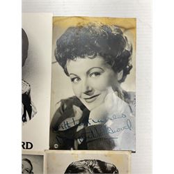 Belita, Margaret Lockwood, Emile Ford, three signed photographs, together with a spurious Ronald Reagan signature