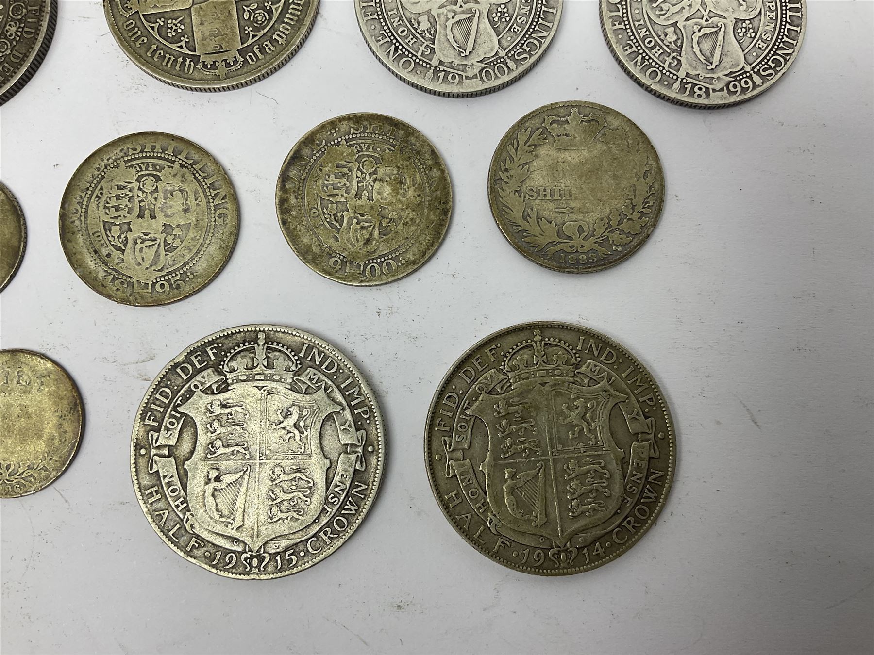 Approximately 210 grams of Great British pre 1920 silver coins, including George IIII 1822 crown, Queen Victoria 1884, 1888, 1894, 1897 and two 1902 halfcrowns etc