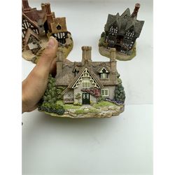 Three large Lilliput Lanes, comprising Ship Inn, Saffron House and Priest House, all with original deed and box 