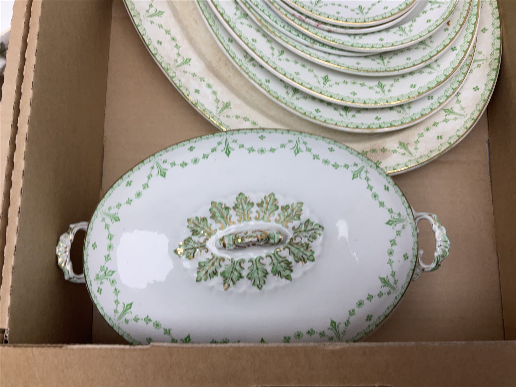 Collection of tea and dinnerwares to include Wedgwood Campion, etc in five boxes 