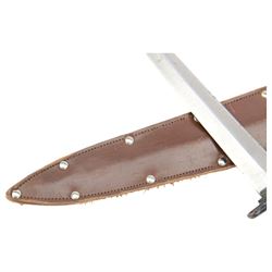 Fairbairn-Sykes fighting knife, with ribbed steel hilt, with leather scabbard, blade L17cm