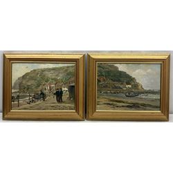 Ernest Higgins Rigg (Staithes Group 1868-1947): Staithes and Runswick Bay, pair oils on canvas board signed 30cm x 40cm (2)