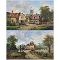 Alfred Henry Vickers (British 1834-1919): Rural Village Scenes, pair oils on canvas signed 28cm x 44cm (2)