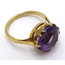  Gold amethyst ring stamped 9ct  