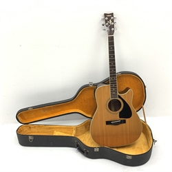  Yamaha model FG-450S-C acoustic/electric guitar with rosewood back and sides and spruce top, fitted with Artec Edge-Nds chromatic tuner, L104cm, in hard carrying case. From the collection of the late John Burgess of Beverley who played in the bands Penjants, Wine, Strollers, Revox, Sound Foundation, Pickle Belly Alley, Ragamuffins and Jerryattricks.