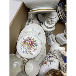 Three Royal Worcester coffee cups and saucers, and a collection of other Aynsley, Wedgwood etc ceramics, 