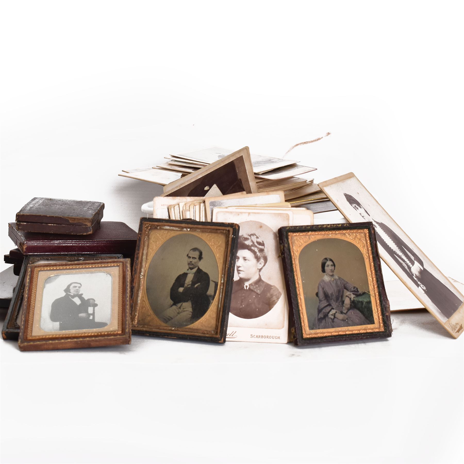 Collection of Victorian daguerreotypes, together with other photographs