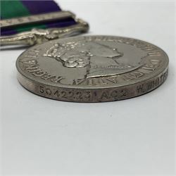 Elizabeth II General Service Medal with Cyprus clasp awarded to 5042223 A.C.2 W. Whitfield RAF; with ribbon