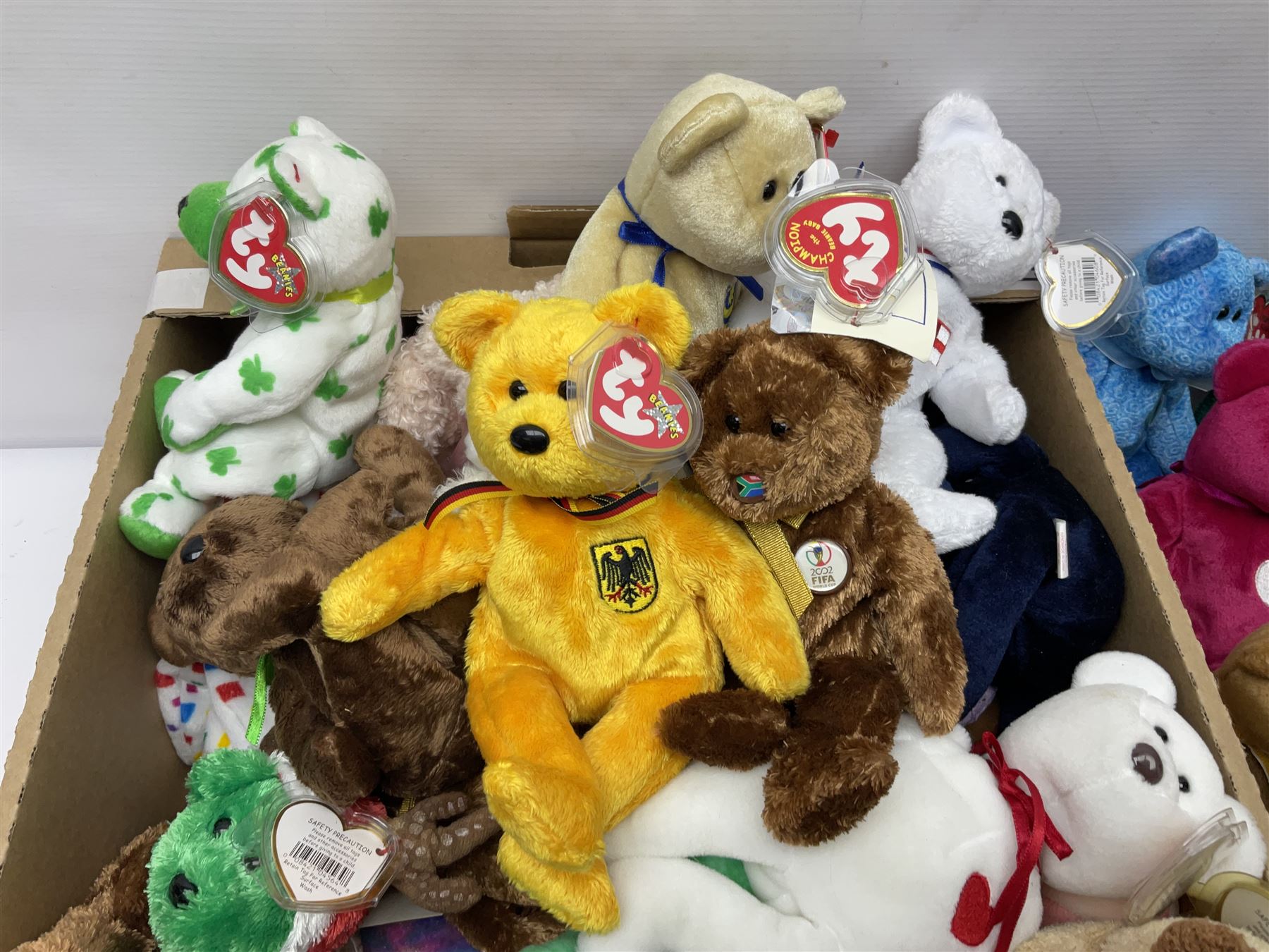 Fifty Ty Beanie babies, including Dublin, Haunt, Star, Premier, Valentine, Fuzz etc 