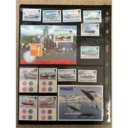 Queen Elizabeth II British Antarctic Territory mint stamps, including 1963-1969 SG 1 to 15a from half penny to both one pound values, 1993 SG 218-229 etc and a small number of Australian Antarctic Territory stamps, housed on stock pages