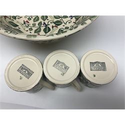 Emma Bridgewater ceramics in Sweet Pea pattern, comprising three cups and a large bowl,  bowl D31cm