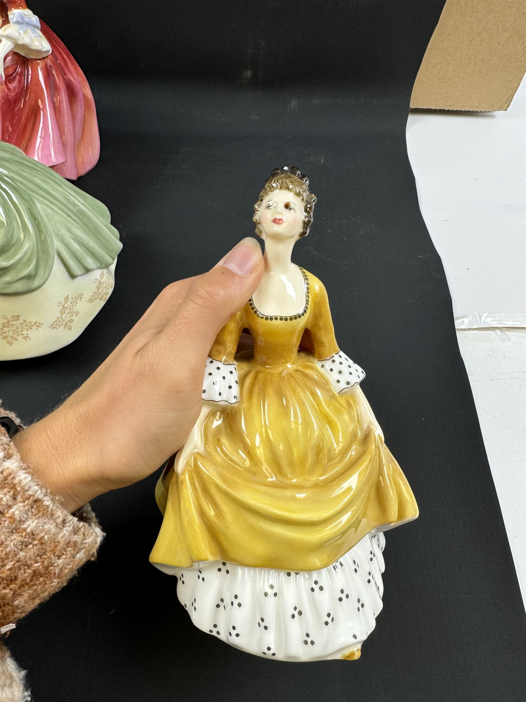 Eight Royal Doulton figures, including Southern Belle, Soiree, Sandra etc 