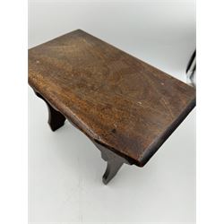 Two 19th century small mahogany footstools, H21cm