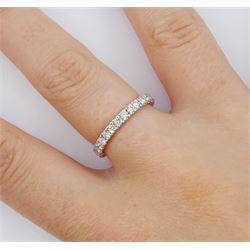 18ct white gold round brilliant cut diamond three quarter eternity ring, hallmarked, total diamond weight approx 0.45 carat