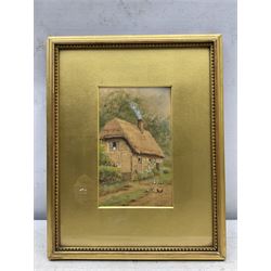 MHA (British early 20th century): Cottages, set five watercolours variously signed with initials in matching frames 12cm x 18cm (5)