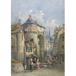 Circle of Samuel Prout (British 1783-1852): Continental Town, watercolour bearing signatur...