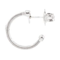 Marco Bicego pair of 18ct white gold diamond hoop stud earrings, hallmarked