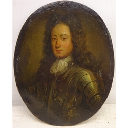  Portrait of a Dutch Gentleman in Armour, 18th/19th century oval oil on copper unsigned 16.5cm x 13cm unframed   