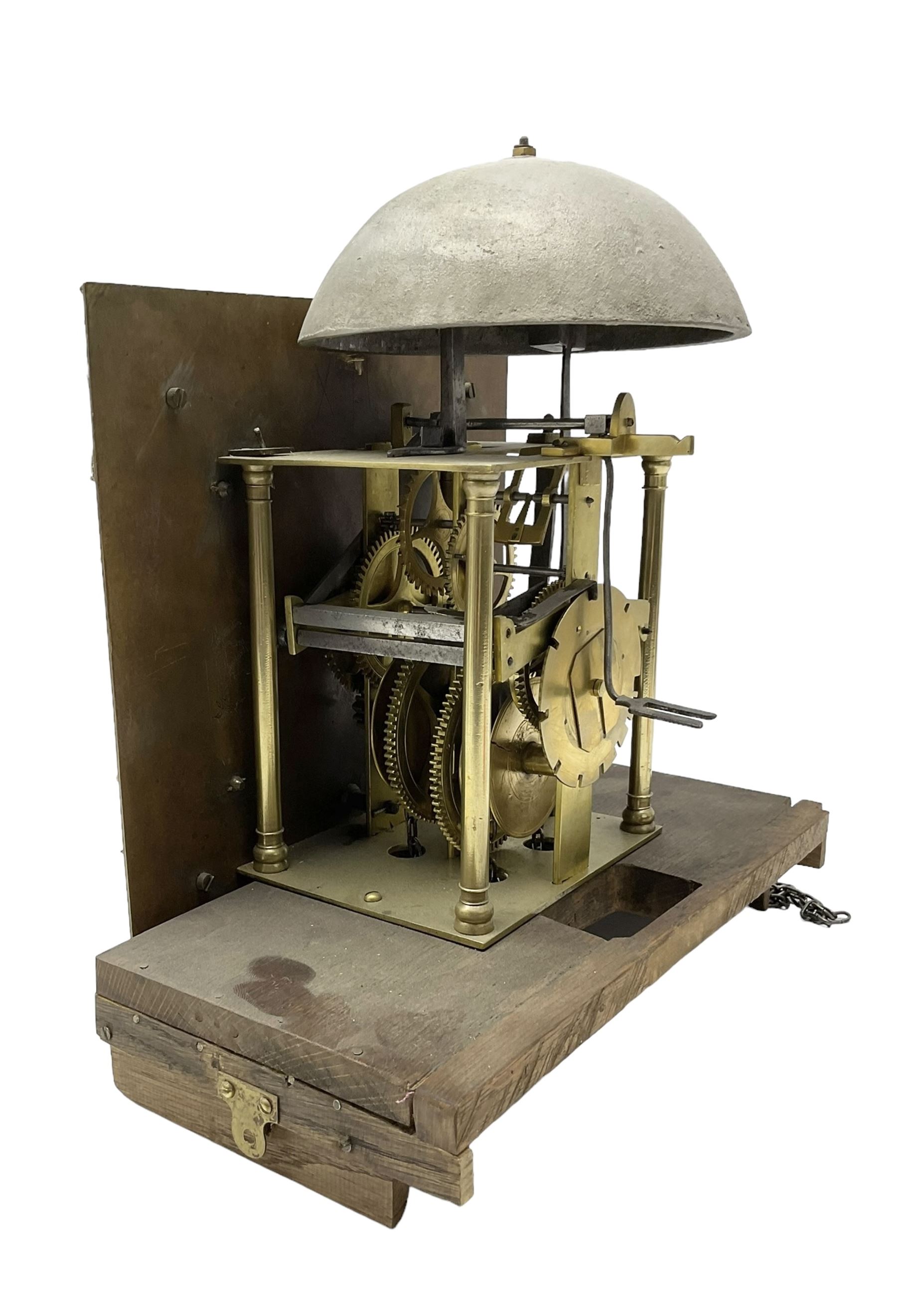 James Brock of Axbridge (Somerset) - 18th century 30-hour brass dial and birdcage longcase clock movement, with a 10