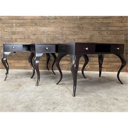 4 x rosewood console dressing tables, with two soft-close drawers