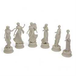 Set of six limited edition Wedgwood 'The Dancing Hours' figures, H27cm and smaller (6)