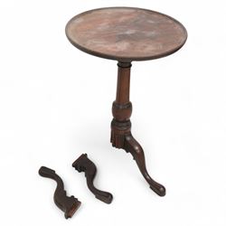 George III mahogany wine table, the circular dished top raised on a turned vasiform pedest...