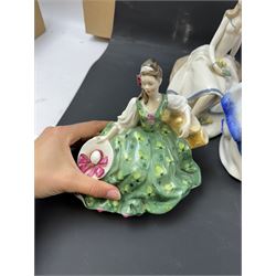 Fourteen Royal Doulton figures, including Sara HN2265, Summertime HN3137, Coralie HN2307, Janine HN2461  