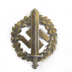 Third Reich S.A. Military Sports Badge, bronze S.A. Wehrabzeichen with makers mark for Ber...