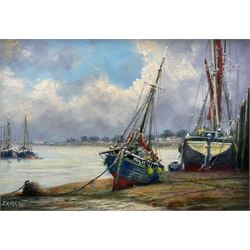 Jack Rigg (British 1927-2023): 'Essex Estuary - Maldon 1984', oil on canvas signed and dated 2011, titled verso 29cm x 41cm