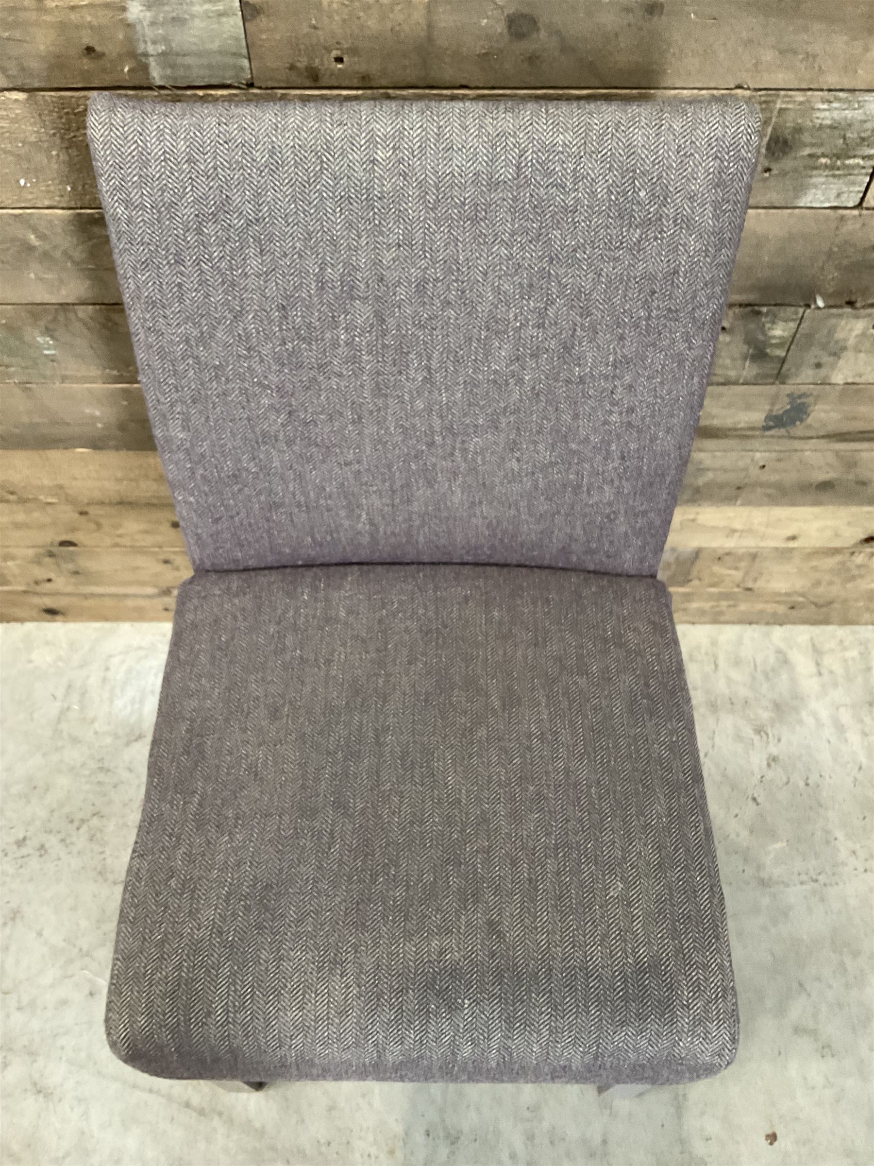 17 x dining chair upholstered in tweed fabric, painted legs