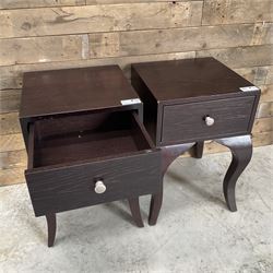 Pair of rosewood finish bedside chests