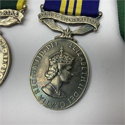 Territorial Efficiency Medal awarded to 2036048 Spr F.A. Furnell R.E.; Territorial Force Efficiency Medal; and Army Emergency Reserve Decoration; all with ribbons (3)