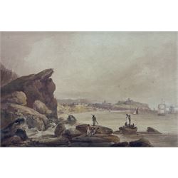 Francis Nicholson (British 1753-1844): 'Scarborough' from White Nab, watercolour unsigned, titled in the artist's hand verso 32cm x 49cm