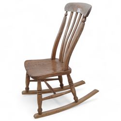 19th century beech and elm rocking chair