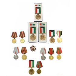 Eight Russian medals including 1918-1988 70th Anniversary, 1945-1975 30th Anniversary, Vet...