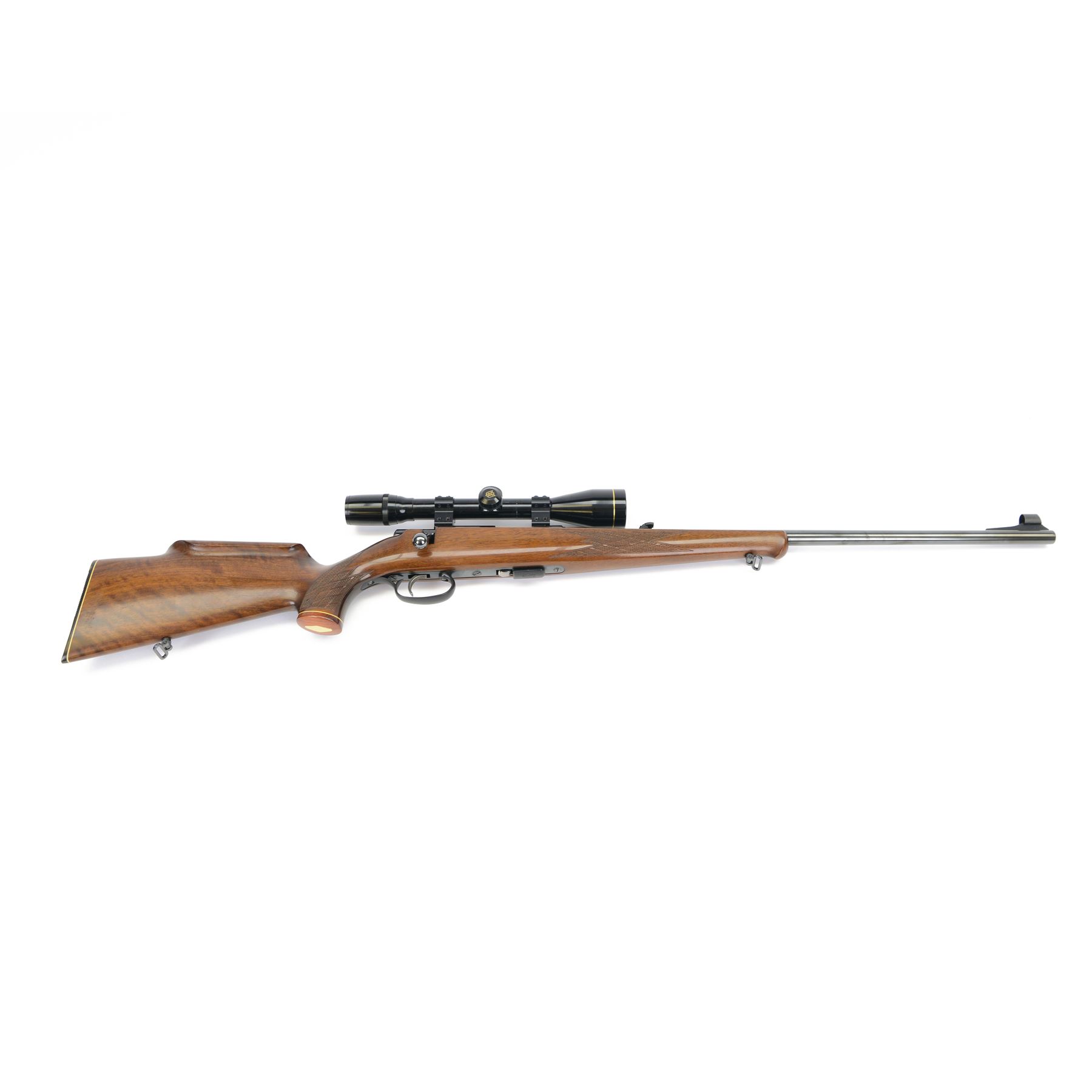 SECTION 1 FIREARMS CERTIFICATE REQUIRED - Anschutz .22lr 1422 bolt action rifle, with 58cm smooth barrel, chequered pistol grip stock, fitted with Nikko Stirling Silver Crown 4 x 40 scope, overall L110cm, serial no.12567625