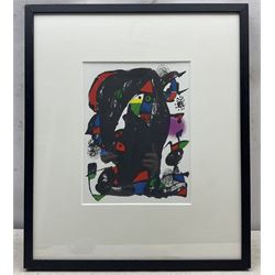 Joan Miró (Spanish 1893-1983): Untitled - Abstract Composition, colour lithograph unsigned, dated 1981 on label verso 31cm x 24cm 