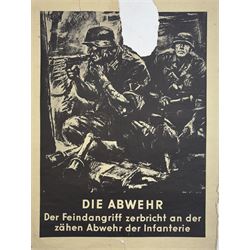 German Third Reich recruiting poster 'Die Abwehr', The Defence the enemy attack brakes dow...