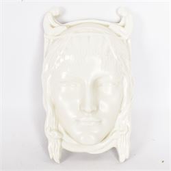 Richard Garbe, A.R.A. for Doulton & Co. 'Fate' ceramic wall mask, modelled as a female hea...