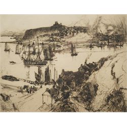 Frank Henry Mason (Staithes Group 1875-1965): Whitby, drypoint etching signed in pencil 20cm x 25cm