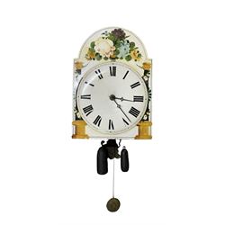 German - 19th century Black Forrest 30hr wall clock, with a painted 12