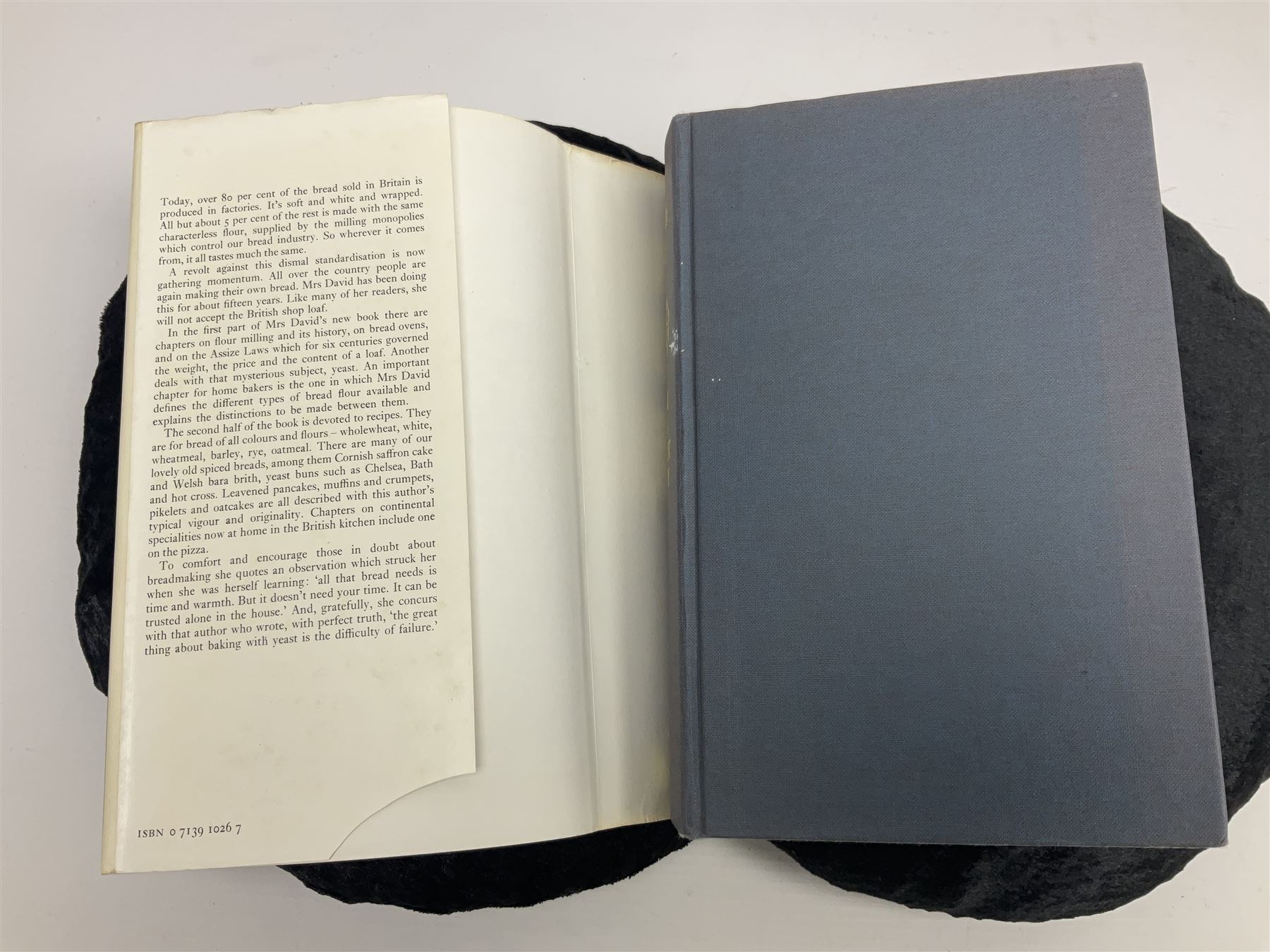 Three books of cookery interest by Elizabeth David comprising 'Italian Food', 'English Bread and Yeast Cookery' and 'South Wind Through the Kitchen'