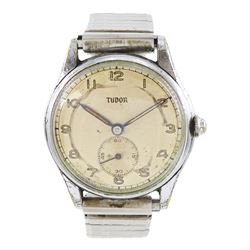 Tudor gentleman's plated manual wind wristwatch, Ref. 709, case No. 625113, dial with Arab...